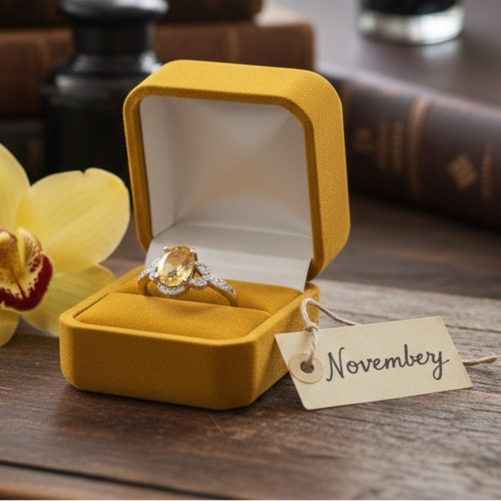 Vintage Citrine Yellow Gemstone Ring — November Birthstone — Size 5